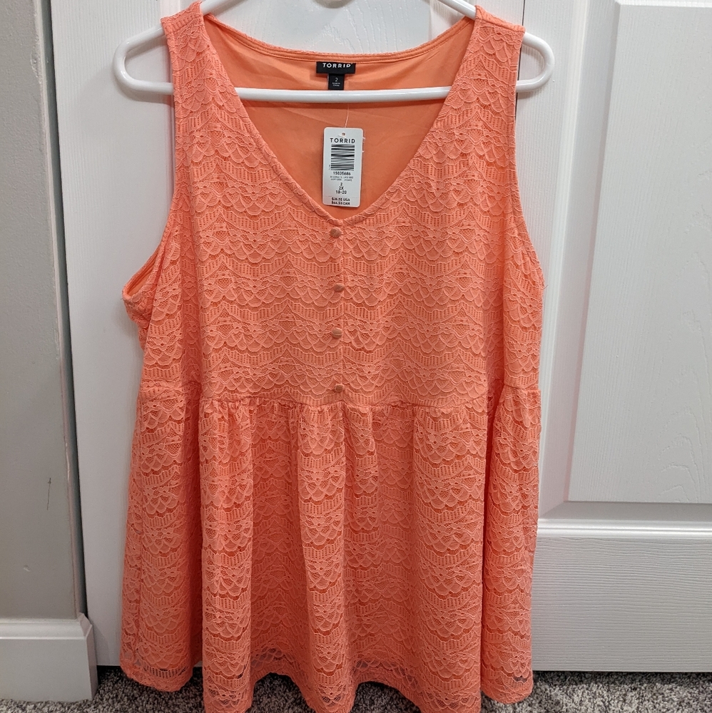 Torrid Coral Lace top